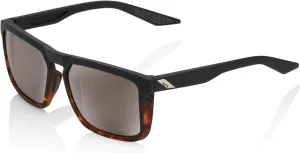 100% Renshaw Square Style Sunglasses Durable Lightweight Active Performance Eyewear Rubber Temple Grip Side Glare Shield