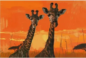 1000 Piece Jigsaw Puzzle for Adults Grassland Giraffe 3 Challenging Puzzles for Home Decor Birthday Party Gifts