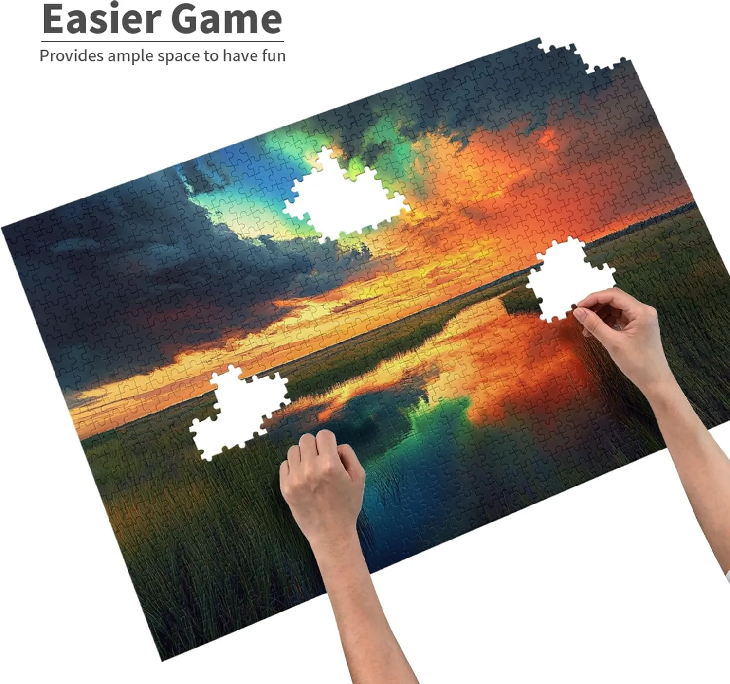 1000 Piece Jigsaw Puzzle for Adults Prairie Sunset,Great for Relaxation and Display for Puzzle Lovers,Vibrant Colors,Unique and Beautiful Design,Classic Sunset Scenery Wooden Puzzle