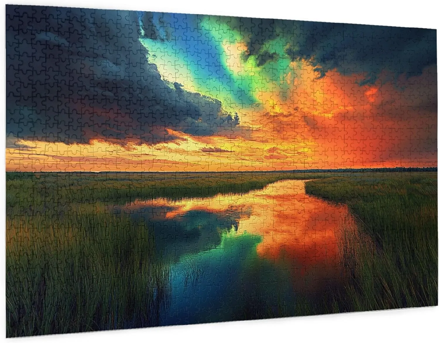 1000 Piece Jigsaw Puzzle for Adults Prairie Sunset,Great for Relaxation and Display for Puzzle Lovers,Vibrant Colors,Unique and Beautiful Design,Classic Sunset Scenery Wooden Puzzle