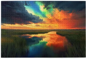 1000 Piece Jigsaw Puzzle for Adults Prairie Sunset,Great for Relaxation and Display for Puzzle Lovers,Vibrant Colors,Unique and Beautiful Design,Classic Sunset Scenery Wooden Puzzle