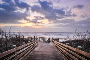 1000 Piece Jigsaw Puzzles Beach Boardwalk at Sunrise Port Aransas Texas Wooden Puzzle Toys Games for Adults Children Kids Teenagers Gift