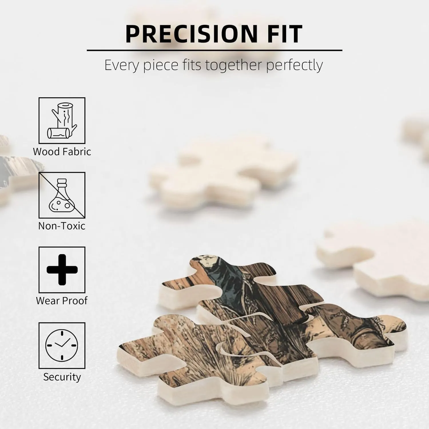 1000 Piece Wooden Puzzle for Adults,Two Skeleton Cowboys in Desert,Brain Training Challenge, Stress Relief Activity,Unique Artwork for Adult,Eco-Friendly Pieces，Gifts for Friends