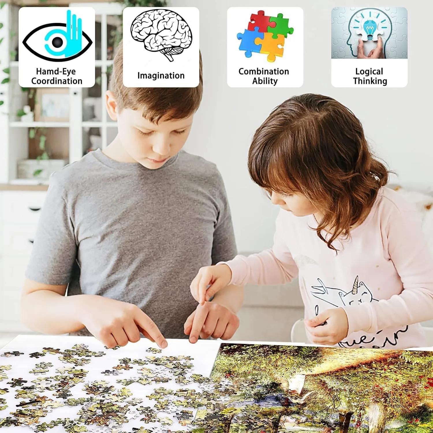 1000 Piece Wooden Puzzle Three Shar Pei Dog Playing Skateboarding Jigsaw Challenging for Youth Children Fun Family Game Preschool Toys