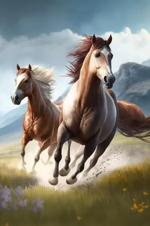 1000 Pieces Jigsaw Puzzle Wooden Puzzle Grassland Running Horses Picture Family Decorations Unique Birthday Present Suitable for Adults