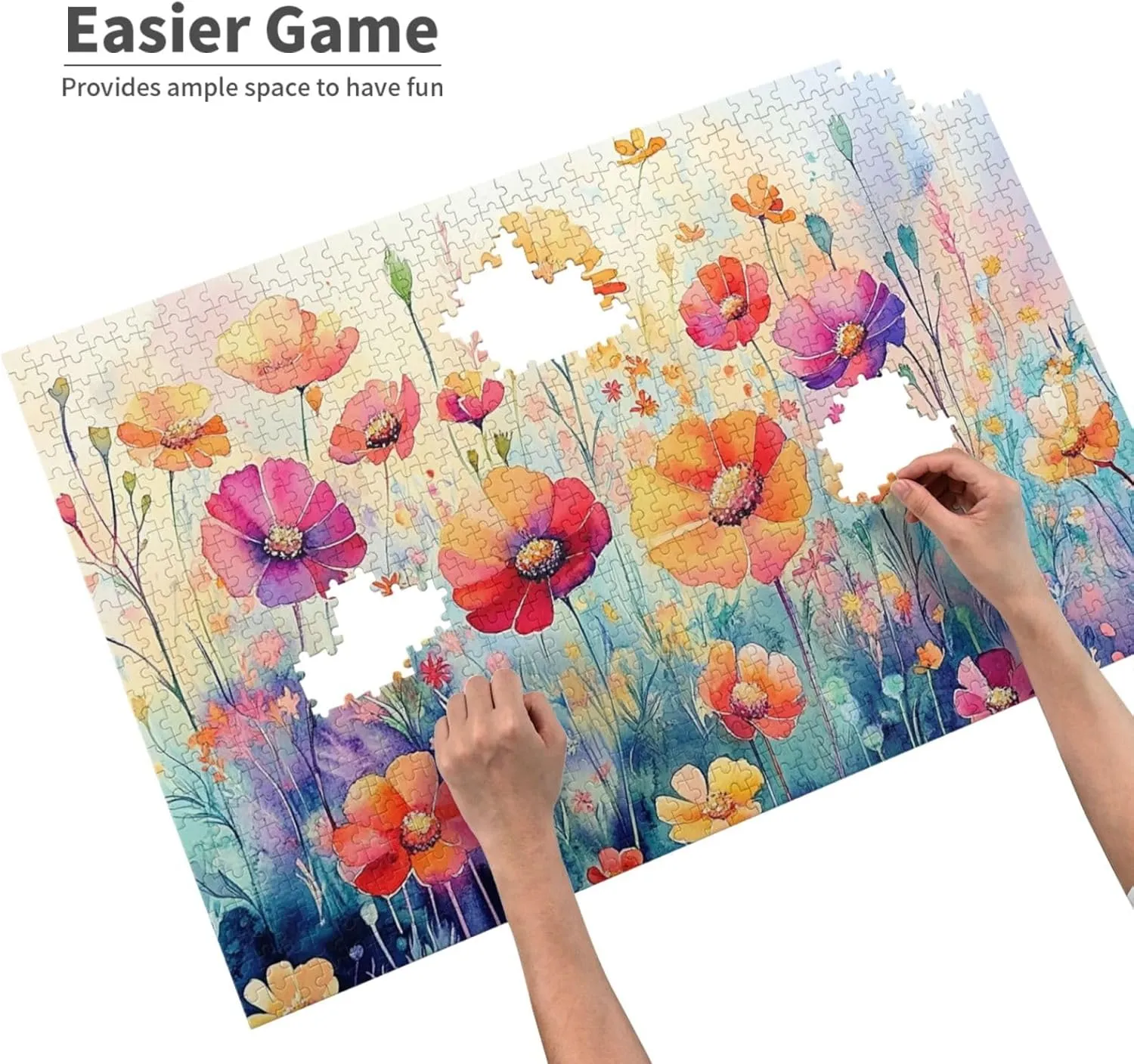 1000 Pieces of Adult Wooden Puzzle - The Flowers on The Grassland are Bright and Colorful,an Ideal Choice for Exercising brainpower,Patience and Hands-on Ability，Gifts for Family