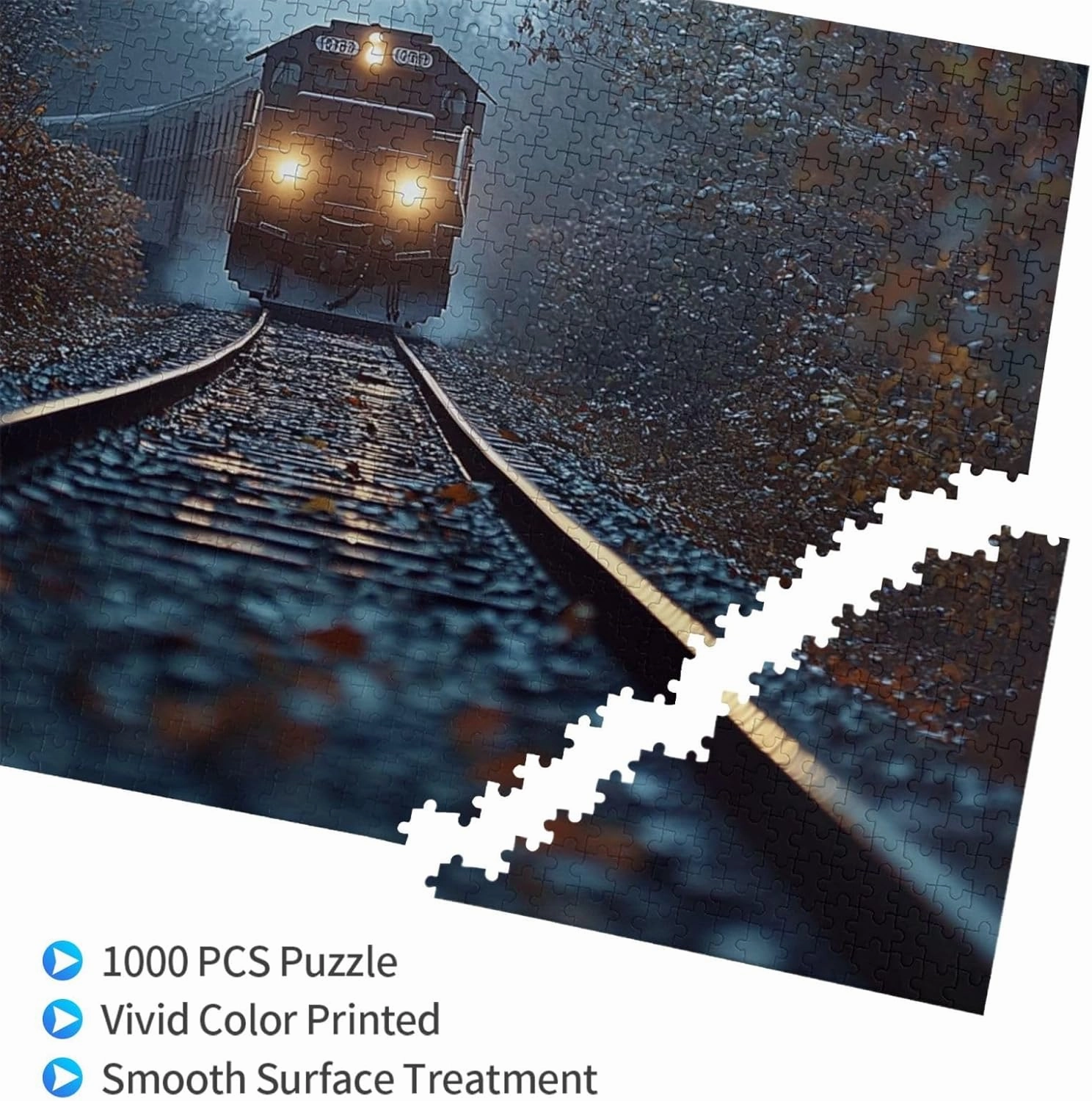 1000 pcs Adult Wooden Jigsaw Puzzle，The Locomotive in The Train Tracks,Stunningly Vibrant Colors Flight of Thought，UAdults Funny Artwork，Pieces Fit Together Perfectly，Gifts for Family