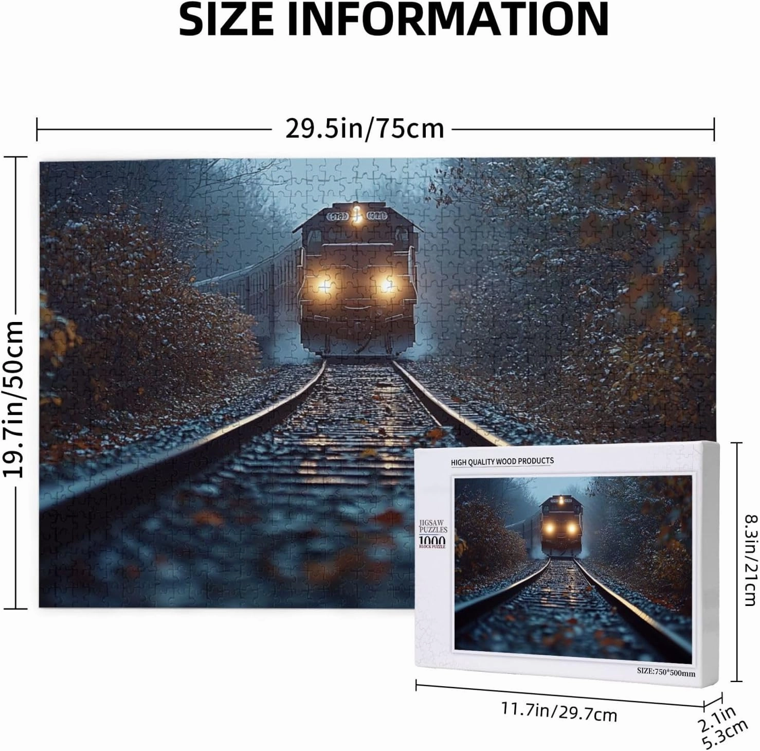 1000 pcs Adult Wooden Jigsaw Puzzle，The Locomotive in The Train Tracks,Stunningly Vibrant Colors Flight of Thought，UAdults Funny Artwork，Pieces Fit Together Perfectly，Gifts for Family