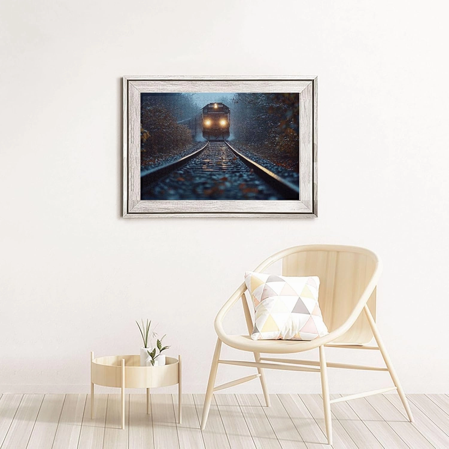 1000 pcs Adult Wooden Jigsaw Puzzle，The Locomotive in The Train Tracks,Stunningly Vibrant Colors Flight of Thought，UAdults Funny Artwork，Pieces Fit Together Perfectly，Gifts for Family