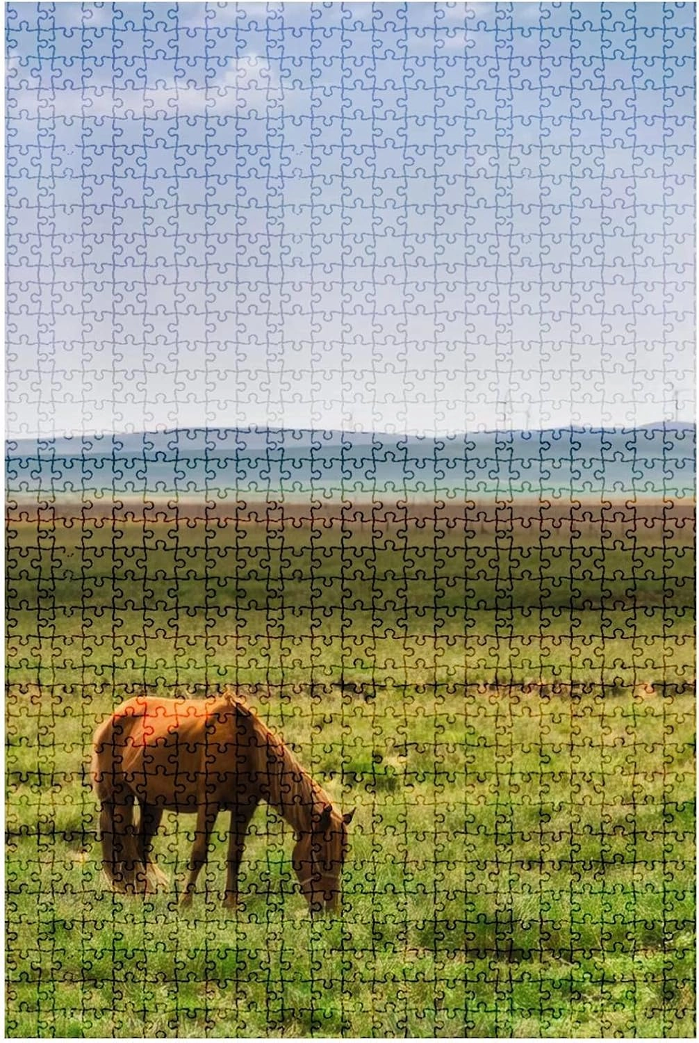 1000 Piece Puzzle Horse in The Grassland of Inner Mongolia China Indoor Activities Difficult Jigsaw Puzzle Set for Adults Children Educational Toys Gift