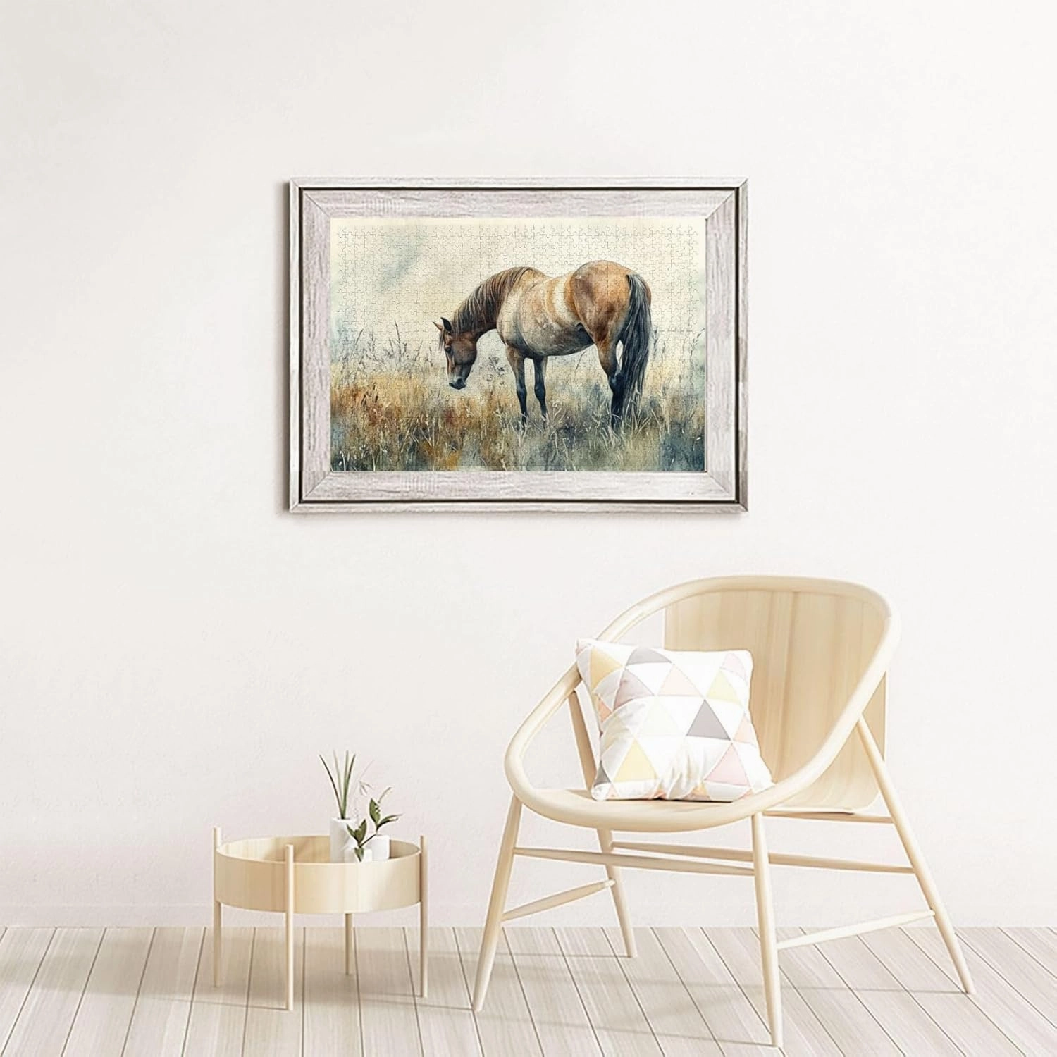 1000 Pieces of Adult Wooden Puzzle - Horses grazing on The Grassland,Unique and Beautiful Design,an Ideal Choice for Exercising brainpower，Thoughts soar，Gifts for Family and Friends