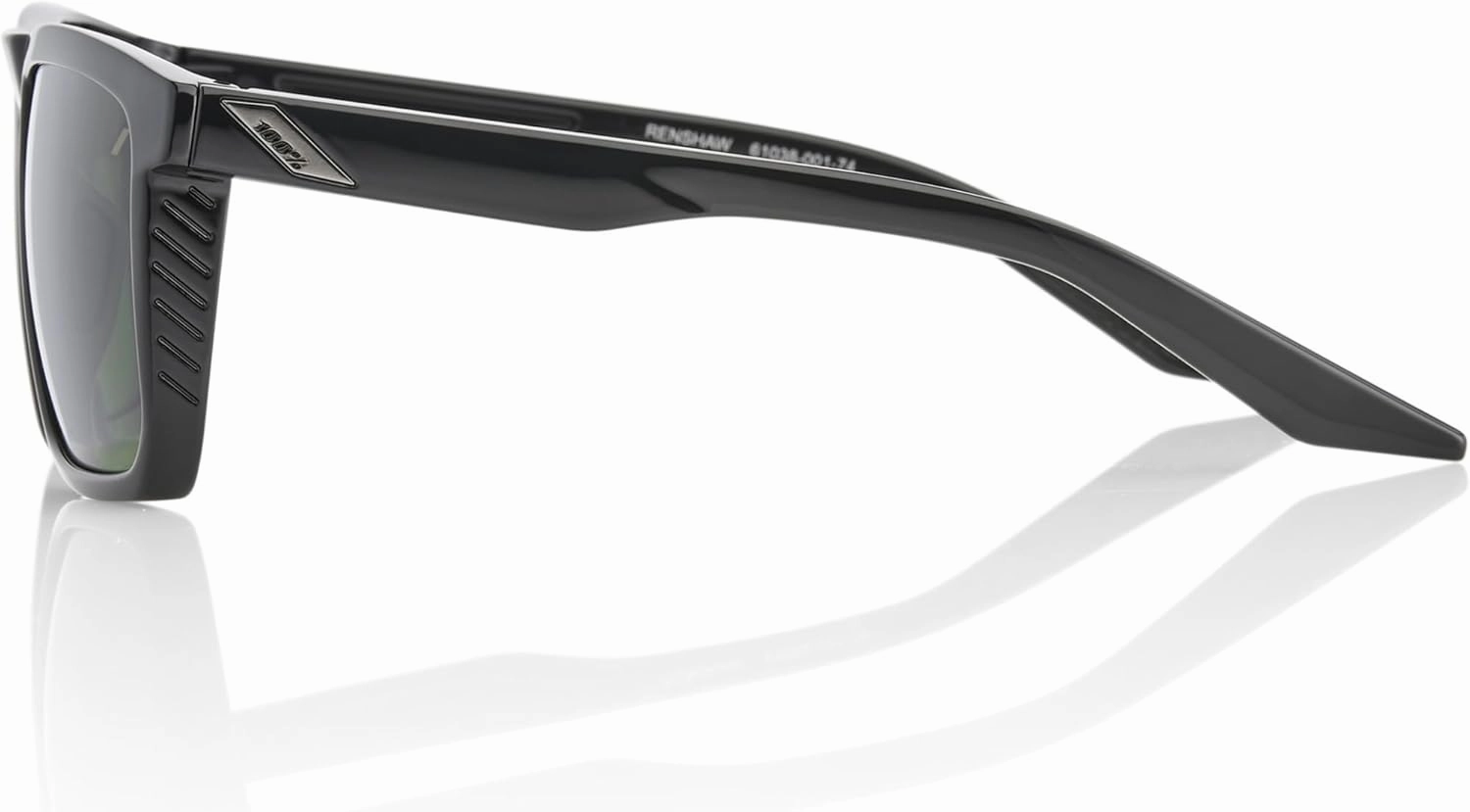 100% Renshaw Square Style Sunglasses Durable Lightweight Active Performance Eyewear Rubber Temple Grip Side Glare Shield