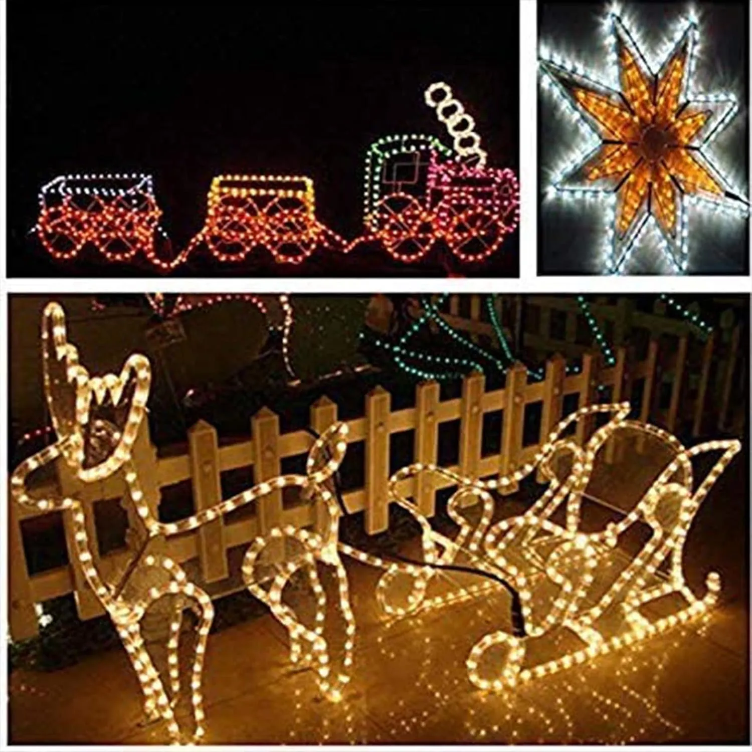 100ft LED Rope Lights Outdoor, 720 LED Connectable and Flexible Tube Lights with 8 Modes, Waterproof LED Rope Lighting for Garden, Patio, Pool, Bedroom, Party, Indoor Outdoor Decoration (Warm White)