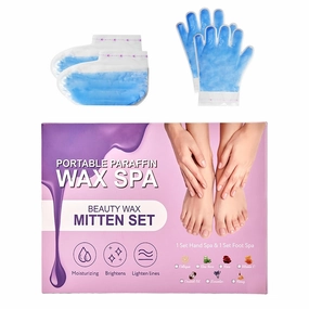 10-Minute Paraffin Hand & Foot Treatments, Self Contained Paraffin Wax Gloves and Booties Set for Intensive Hydration At Home (Coconut Oil)