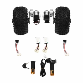 10Inch Motor Drive Air Wheel Conversion Kit, 24V 250W Double Wheel Set for Electrical Beach Scooter with Digital Display Throttle, Wheel Kit with Thumb Throttle for Electric Cart Scooter