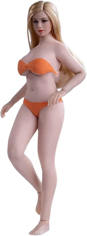 1/12 Scale Action Figure,6 inch Female Super-Flexible Slightly Fat Pale Skin Large Bust Action Figure Doll Collection T05A