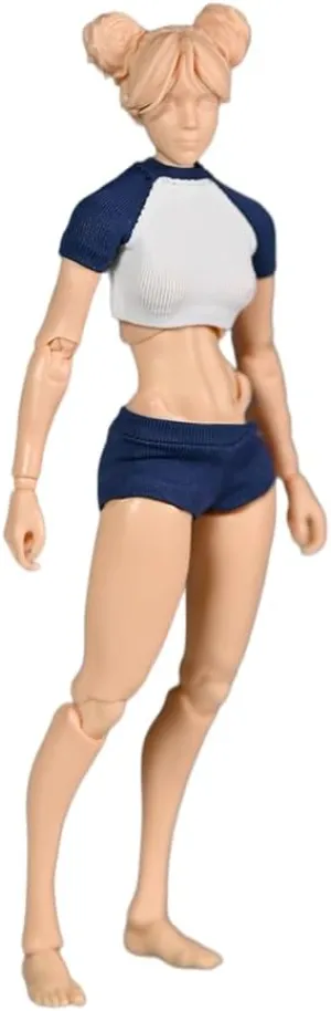 1/12 Scale Female Action Figure,6inch Super Flexible Girl Figure Body Doll with Head Sculpt&Replaceable Chest Legs Accessory Collection (Suntan Skin)