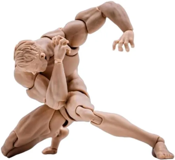 1/12 Scale Male Action Figure Muscle Strong Joint Body 6 inch Super Flexible 16cm Soldier Miniature Action Figure Body Doll Collectible Toy Model Gift (Pale Skin)