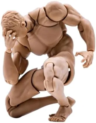 1/12 Scale Male Action Figure Muscle Strong Joint Body 6 inch Super Flexible 16cm Soldier Miniature Action Figure Body Doll Collectible Toy Model Gift (Pale Skin)