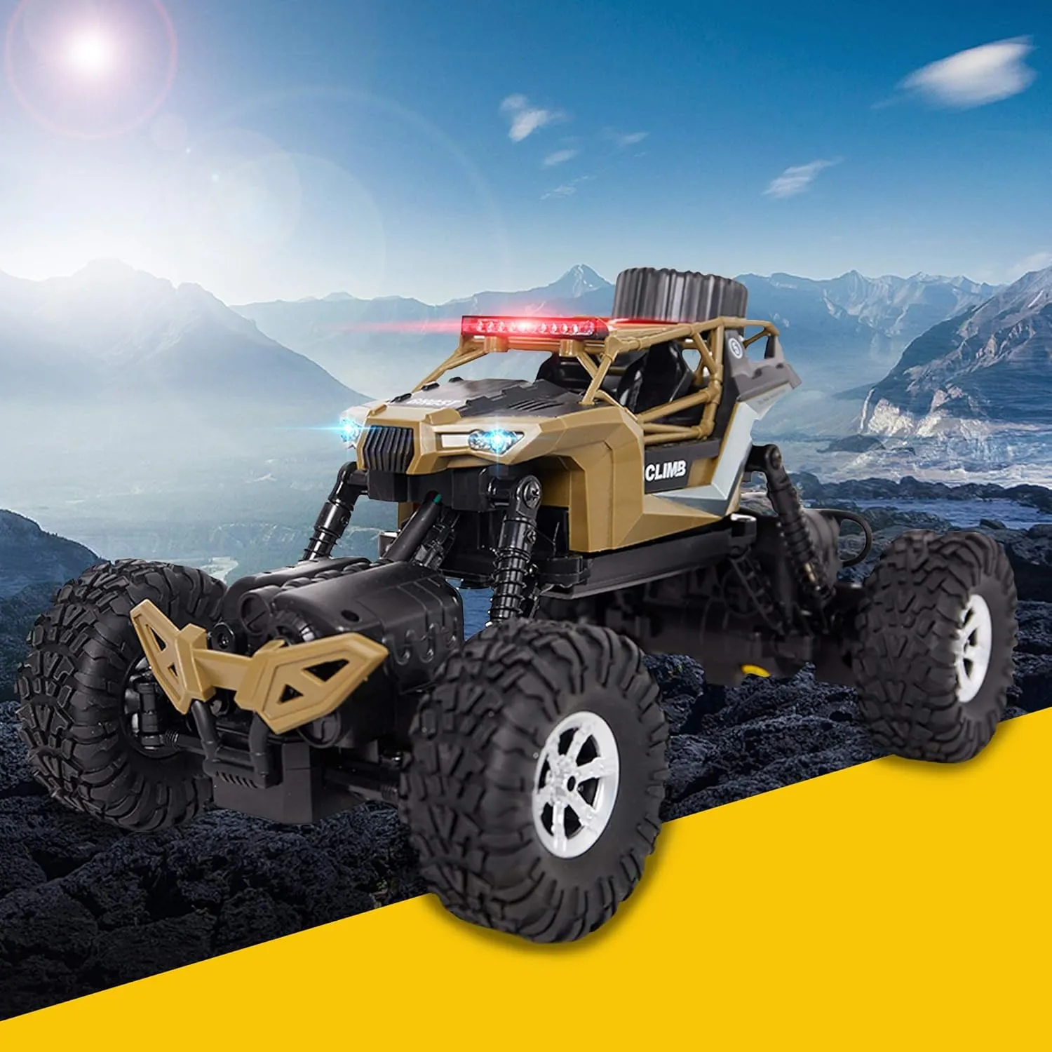 1:18 Radio Control Racing Car 2.4 GHz High Speed Remote Control Truck for Kids and Adults (Brown)