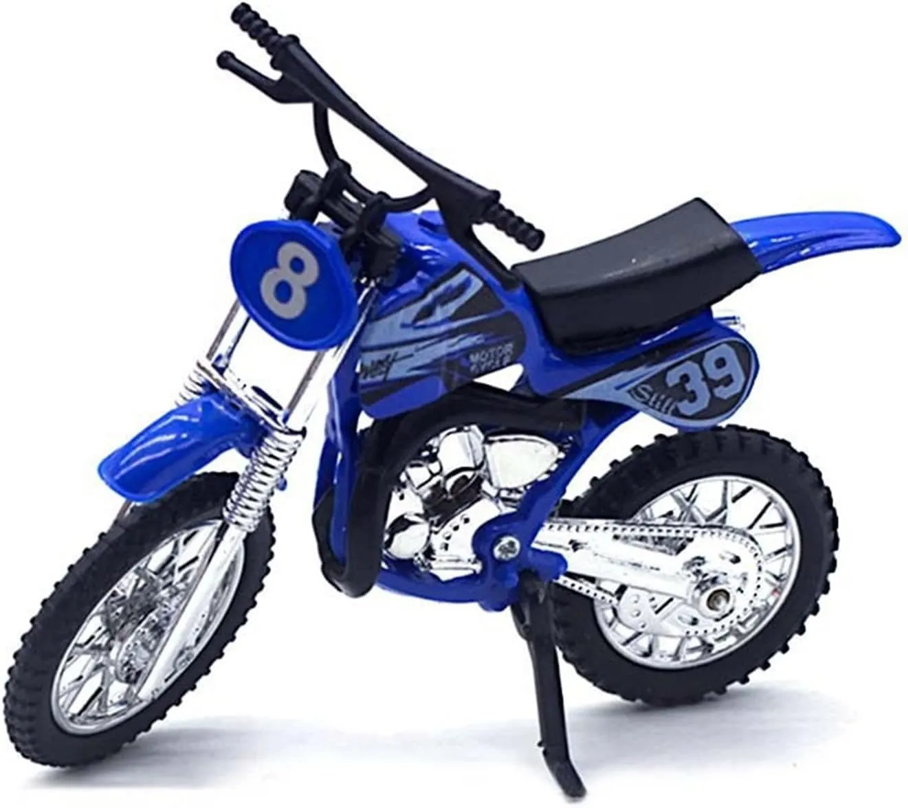 1:18 Ratio Alloy Off-Road Motorcycle Model Simulation Car Scooter Sports Bike Figurine Motorcycle Metal Die-Casting Vehicle Toy Car Racing Model Replica Boy Gift Motorcycle Model(Blue)