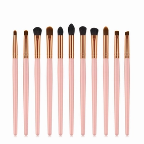 11 x makeup brush eye set eye shadow eyebrow brush wood handle powder gold makeup tool
