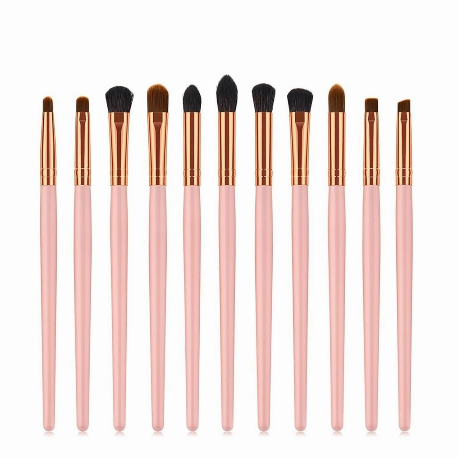 11 x makeup brush eye set eye shadow eyebrow brush wood handle powder gold makeup tool