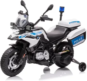 12V 7AH Kids Motorcycle, Ride On Police Motorcycle, Licensed BMW Kids Car with High/Low Speed, 2 Storage Boxes,Warning Lights and LED Headlights,Spring Suspension, Toys for Boys Girls