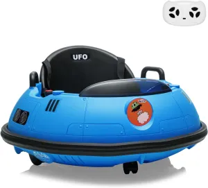12V Electric Ride on Bumper Car for Toddlers, Kids Bumper Car with Remote Control, LED Lights & 360 Degree Spin, Indoor and Outdoor for 18  Months Kids (Blue)