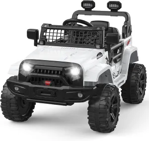 12V Kids Electric Ride On Truck Car w/Parent Remote Control, Spring Suspension, LED Lights & AUX Port | Outdoor Ride Toy for Boys Girls 37-96 Months