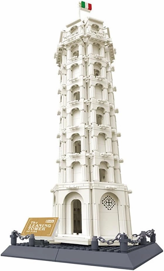1334Pcs Leaning Tower of Pisa Italy Building Set World Landmark Architecture Model Collectible Toy for Kids and Adults