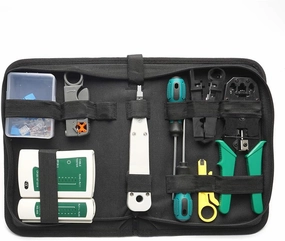 14pcs Portable Ethernet Network Hardware Bag Network LAN Cable Crimper Pliers s Kit Network ing Set Dual-use Network Cables Tester