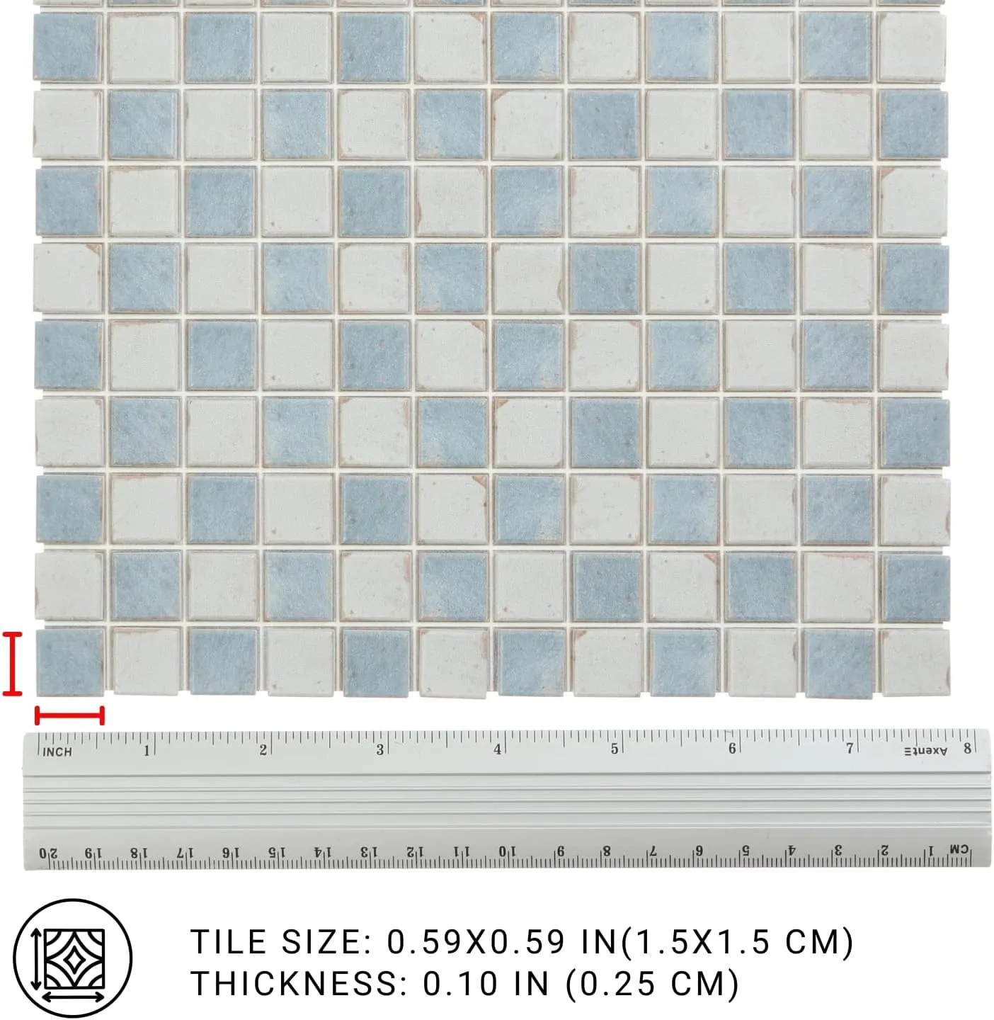 150 pcs, Dollhouse Flooring, 1:12 Scale Doll House Tiles, Miniature Checkerboard Floor, REDUCIO! (Antique Blue & Cream)