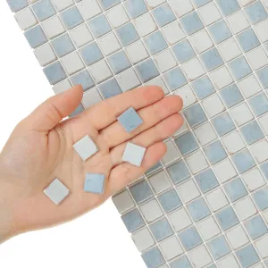 150 pcs, Dollhouse Flooring, 1:12 Scale Doll House Tiles, Miniature Checkerboard Floor, REDUCIO! (Antique Blue & Cream)