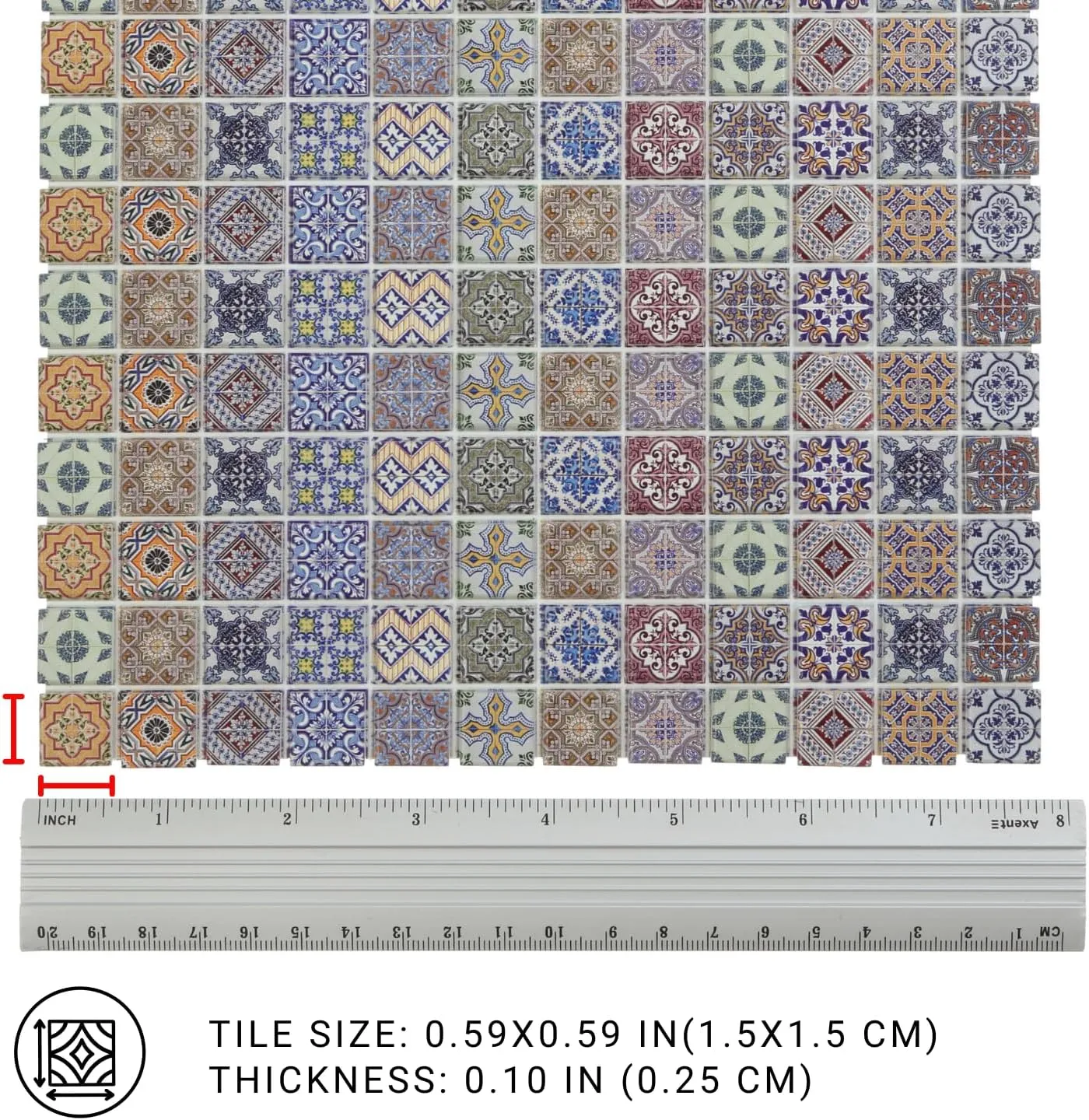150 pcs, Dollhouse Flooring, 1:12 Scale Doll House Tiles, Miniature Checkerboard Floor, REDUCIO! (Spanish Tiles)