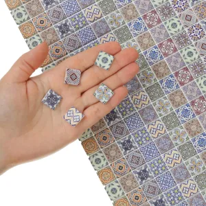 150 pcs, Dollhouse Flooring, 1:12 Scale Doll House Tiles, Miniature Checkerboard Floor, REDUCIO! (Spanish Tiles)