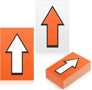 150 Pcs Racing Course Trail Marker Arrow Sticker Arrow Sign Directional Signs Floor Markers Flashing Arrow Signs Outdoor Camping Hiking Hunting Driving, 8"x5"