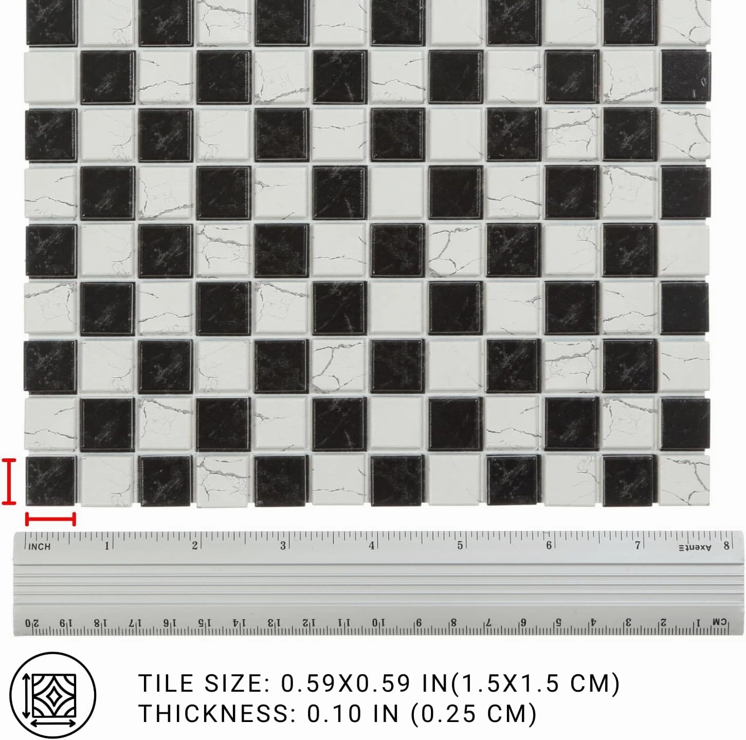 150 pcs, Dollhouse Flooring, 1:12 Scale Doll House Tiles, Miniature Checkerboard Floor, REDUCIO!