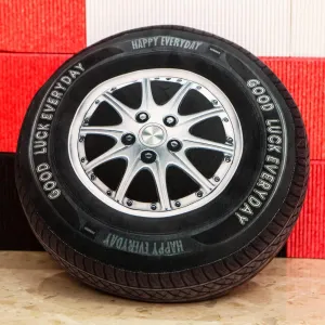 15.7 Inch Big Creative 3D Simulation Wheel Plush Pillow,Soft Car Tire Pillow Wheel Toy Outdoor Cushions for Car Owners,Clever Boy's and Girl's Room Decor,Perfect Race Car Bedroom Decor for Boys