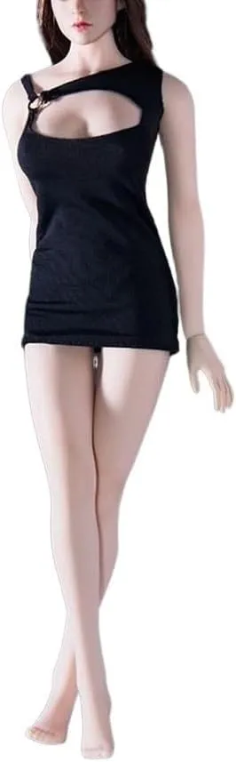 1/6 Scale Female Action Figure Doll Clothes Sleeveless Tight Vest Dress for 12 Inch Female Joint Flexible Figure Doll Miniatures Accessories Doll