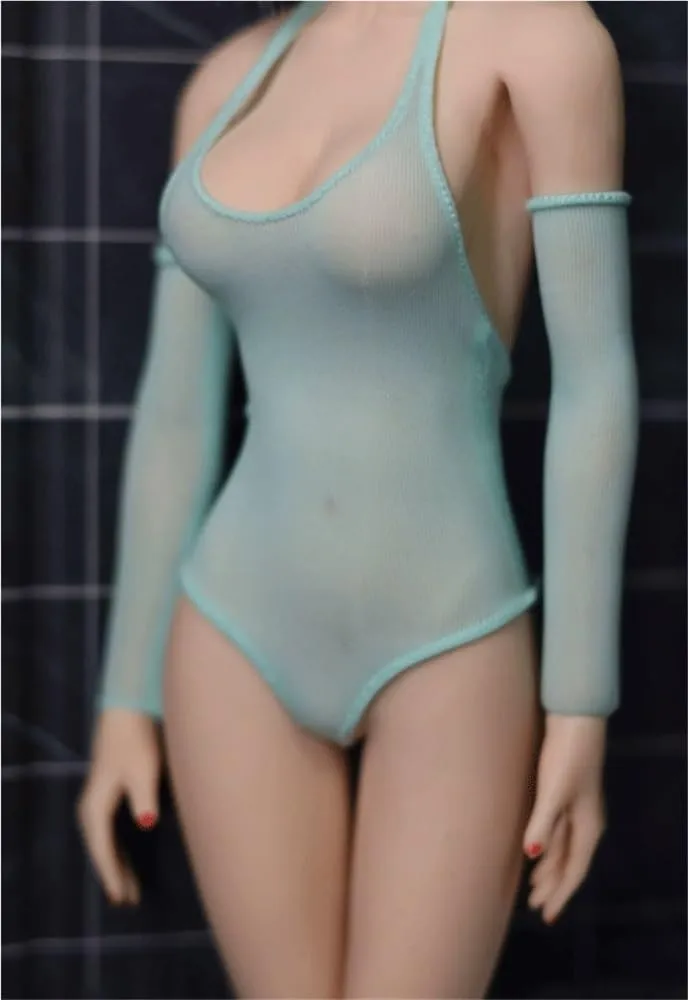 1/6 Scale Female Action Figure Doll Costume Swimsuit for 12 Inch Joint Flexible Figure Doll Miniatures Accessories Doll(Blue)
