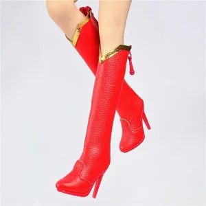 1/6 Scale Female Soldier Model Figure Doll High Heel Boots YH06 for12 Movable Doll Action Figure，Flexible Seamless Doll Miniatures Accessories Doll