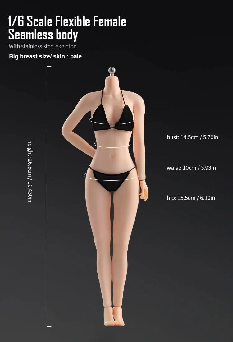 1/6 Scale Female Super Flexible Body With 28 Joints - Suntan Skin TPE Action Figure Miniature Model Doll Collection for 12 Inches TBL PH Doll