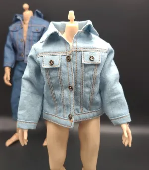 1/6 Scale Figure Doll Clothes Denim Jacket Coat Overcoat for 12" Female Action Figure, Flexible Seamless Doll Silicone Body Doll