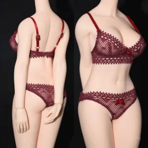 1/6 Scale Figure Doll Clothes Lace Underwear Underpants 8YU2 for 12" Female Action Figure, Flexible Seamless Doll Silicone Body Doll(Red)