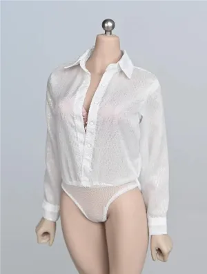 1/6 Scale Figure Doll Clothes Long Sleeve Shirt Bodysuits for 12" Female Action Figure, Flexible Seamless Doll Silicone Body Doll