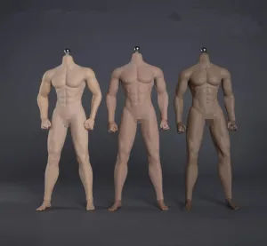 1/6 Scale Male Body,JIAOU Doll 12inch Male Super Flexible Strong Muscle Seamless Action Figure Body Collection (JOK-12D, Black Skin)