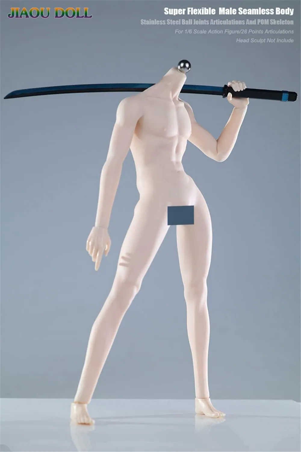 1/6 Scale Male Body,JIAOU Doll 12inch Super Flexible Male Seamless Long Legs Muscle Action Figure Body Collectible (JOK-17A-WS Pale Skin)