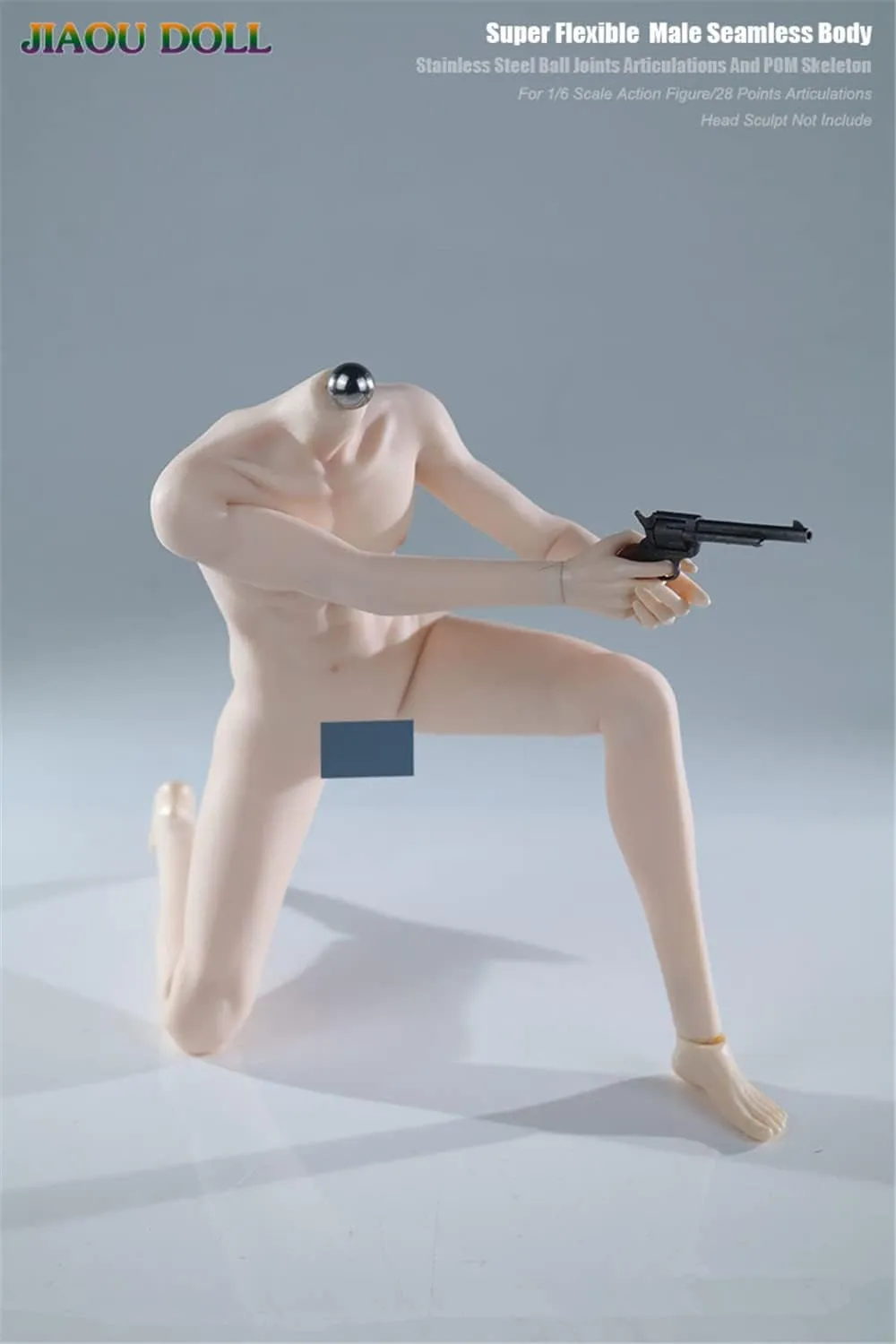 1/6 Scale Male Body,JIAOU Doll 12inch Super Flexible Male Seamless Long Legs Muscle Action Figure Body Collectible (JOK-17A-WS Pale Skin)