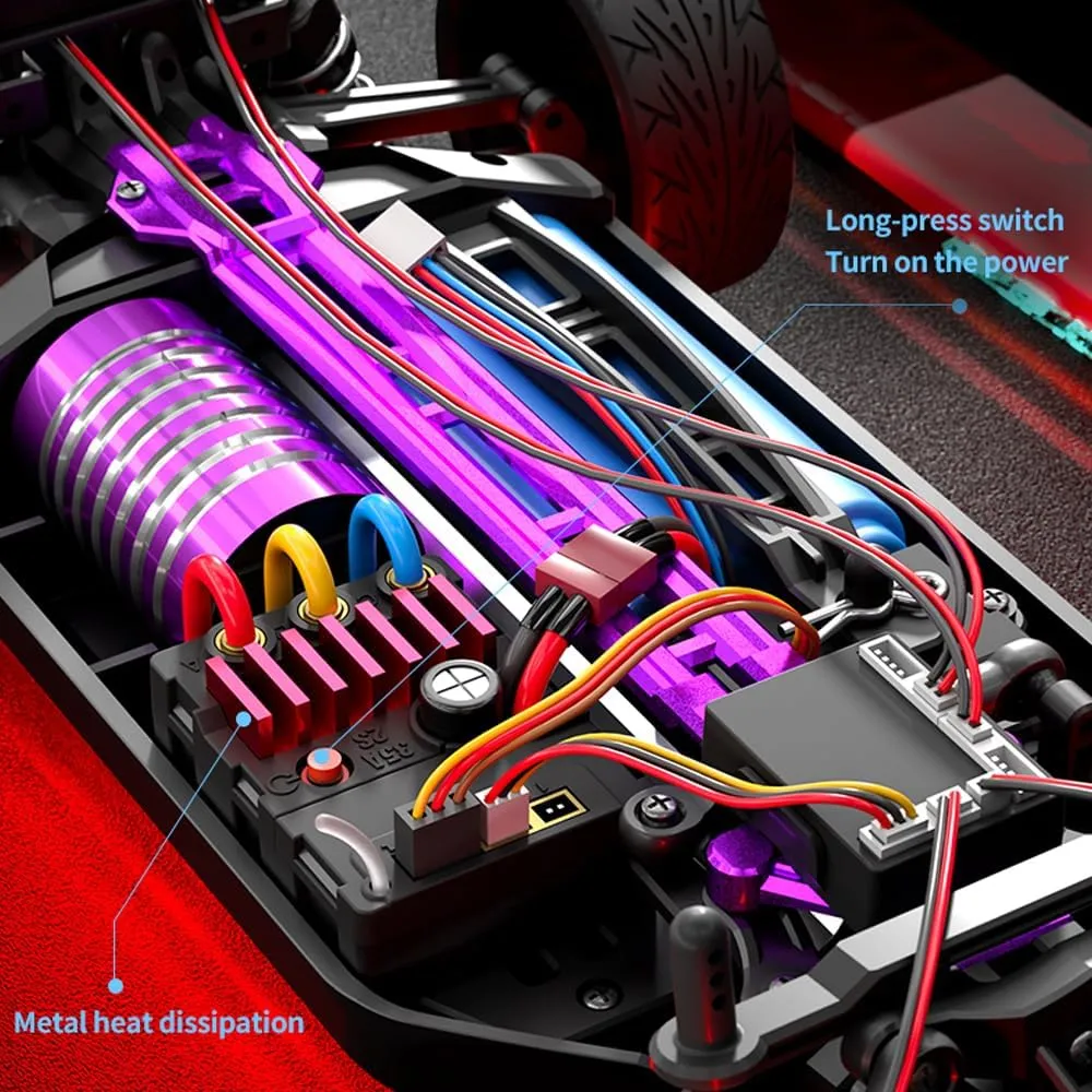 16307Pro Brushless RC Car, On Road High Power Drift Car 4WD Remote Control Truck, 45KM/H High Speed RC Car for Racing, Street Bash Electric Powered Drifting Car with 7 Modes LED Lights